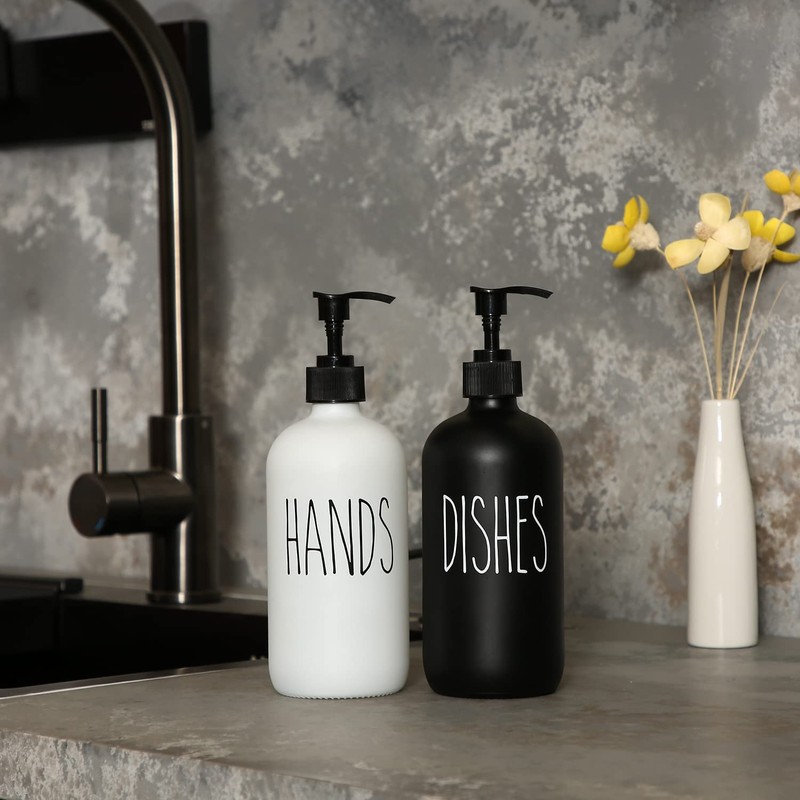 MOMEEMO Soap Dispenser Set 2 Pack, Contains Hand and Dish