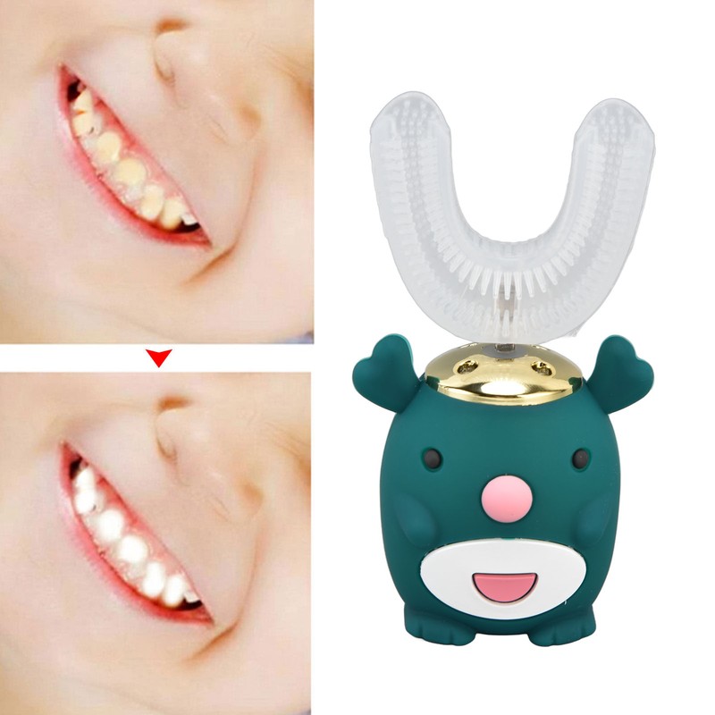 Kids U Shaped Toothbrush 5 Modes Waterproof Electric Sonicare 360