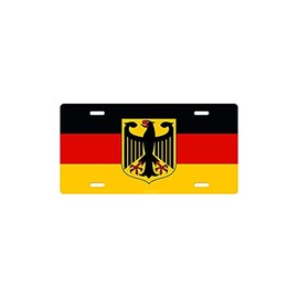 German Flag Aluminum Novelty Plate 6x12 Inches – Rust-Proof, Fade-Resistant Front Tag for Cars, Trucks, Garages & Wall Decor – Easy Install, Weatherproof Novelty Accessory