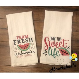 Watermelon Embroidered Kitchen Tea Towel