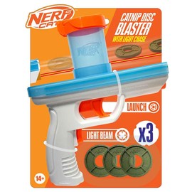 Nerf Cat 7.88in Catnip Blaster with 3 Catnip Disc 3-Pack - White/Translucent Blue/Orange