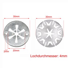 Bohaner Pack of 80 Clamping Discs Heat Protection Plate Diameter 30 mm Metal Star. Lock Safety Washers Flower Closure Clips for Attaching Clips and Heat Shields Under the Hood for Cars