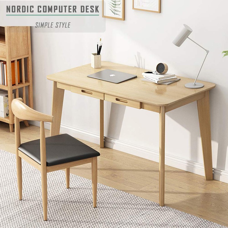 IOTXY Solid Wood Writing Desk - Home Office Workbench Desk