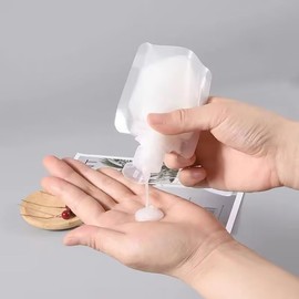 10 Pcs 30ml Transparent Travel Size Squeeze Pouches, Refillable Bottles, Portable Toiletry Containers, Refillable Leakproof Cosmetic Container Kits, Lotion Shampoo Shower Gel Squeezable Bags