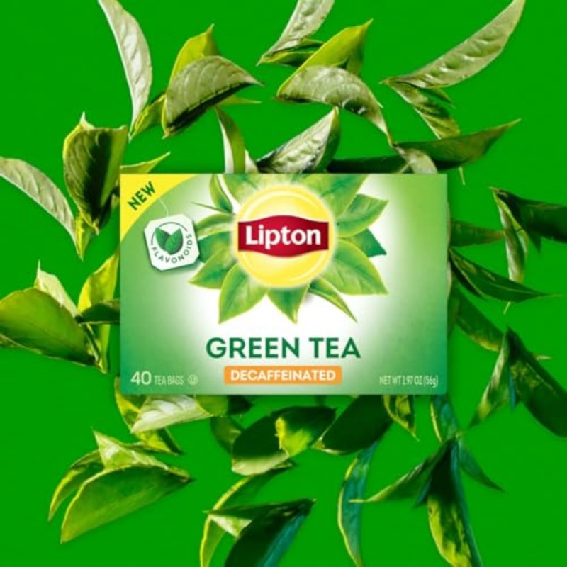 Lipton Decaf Green Tea Bags, Unsweetened Iced or Hot Tea