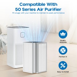 50 Replacement Filter Compatible with MA Series 50 Air Clean Purifi-er, 3 in 1 Ultra Filtration with Efficiency H13 True HEPA, Activated Carbon and Pre-filte, 3 Pack