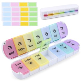 Foldable 7-Day AM/PM Pill Organiser, Magnetic, Travel