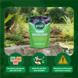 Envii Pond Equaliser – Pond pH Buffer Instantly Balances, and Stabilises pH, KH and GH Levels, Pond Ammonia Remover, Works All Year Round Through Winter - Treats 5,000 Litres (1,100 Gallons)
