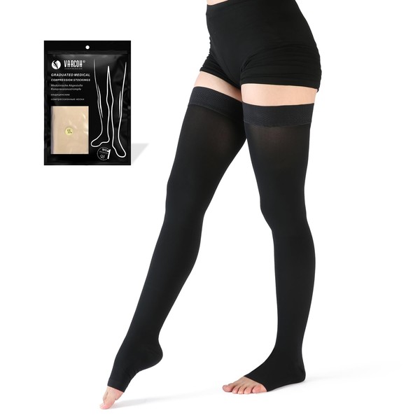 VARCOH Thigh High Open Toe Compression Socks for Women ,
