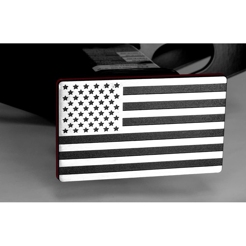 MULL American Flag Aluminum Trailer Hitch Cover (Fits 2.5" Receiver,
