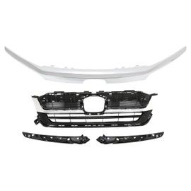 HECASA Front Grille Compatible with 2019-2022 Honda Pilot Front Grill Grille W/Chrome Trim Plastic Black+Silvery Replacemant for HO1210158 71150TG7A50