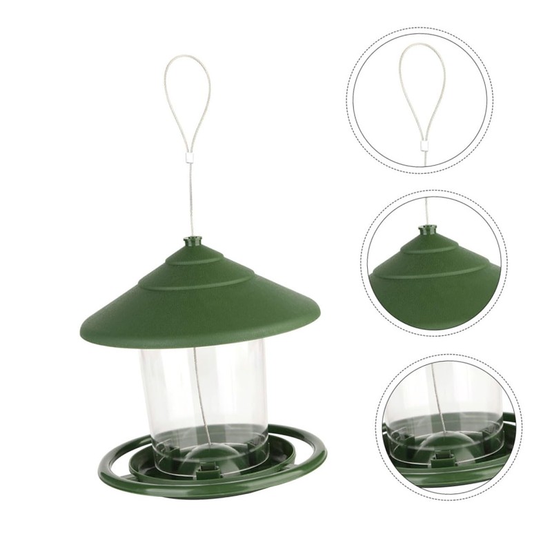 GRIRIW Automatic Wild Bird Feeder with Hook Durable Outdoor Hanging