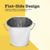 AASPIRE PETS Heavy Duty Stainless Steel Flat Side Bucket 4