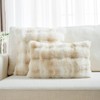 FUTEI Beige White Decorative Throw Pillow Covers 12x20 Inch Set