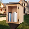 Little Free Library Box Outdoor, DIY Wooden Book Box with