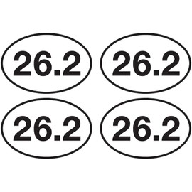 Rogue River Tactical 4 Pack 26.2 Marathon Running Sticker Bumper Oval 5" x 3" Decal Runner Track Run