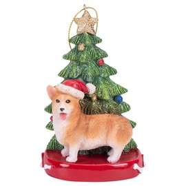 K. Adler Corgi 4 Inch Santa Dog Resin Christmas Ornament