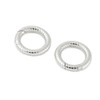 Gelirda 2Pcs Sterling Silver Spring Gate Rings Stripe Oval Snap