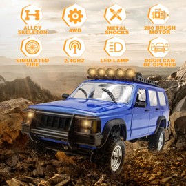 Fistone 1:12 Scale Remote Control Car, RC Rock Crawler, 2.4Ghz 4WD Off-Road Remote Control Truck with LED Light, All Terrains Climbing Vehicle, Waterproof Outdoor RC Car Kids Age 8-12 Adults Gifts