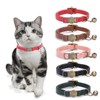 Leather Cat Collar with Bell Breakaway- Adjustable, Durable, Retro Bell