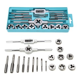 Steel Tap and Drill Set 20 Pieces Tap Die Set M3 - M12 Fine Thread Thread Cutting Set Metric Professional Tap Set for Fine Thread Car Repair