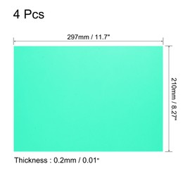 sourcing map 4Pcs A4 Gel Light Lighting Filter Overlay Transparent Color Correction Plastic Vinyl PVC Sheets Photography Television Green,0.2mm