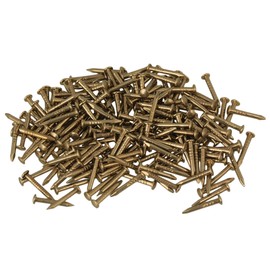 RDEXP Vintage Furniture Round Head Pointed Pin Copper Brass Miniature Nails Pack of 100 (2.5 x 10mm)