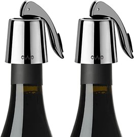 OWO Tapón para botella de vino acero inoxidable, tapón para botella de vino con silicona, tapón expandible para botella de bebida, protector reutiliza