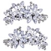 2 Pcs Rhinestone Hair Clips Wedding Hair Accessories Silver Diamond