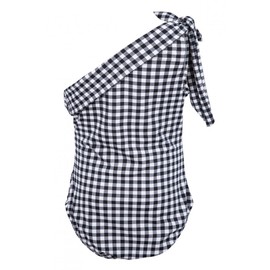 La-V Girls Swimming Costume, black-white