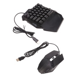 One Handed Keyboard Mouse Set Wired 35 Keys RGB Backlight Machinery Mini Portable Game Keypad for Laptop PC