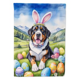 Caroline's Treasures DAC5068GF Greater Swiss Mountain Dog Easter Egg Hunt Garden Flag Mailbox Flag Decorative Yard Flag Banner Outside Patio Artwork Yard Flower Beds, Garden Size, Multicolor
