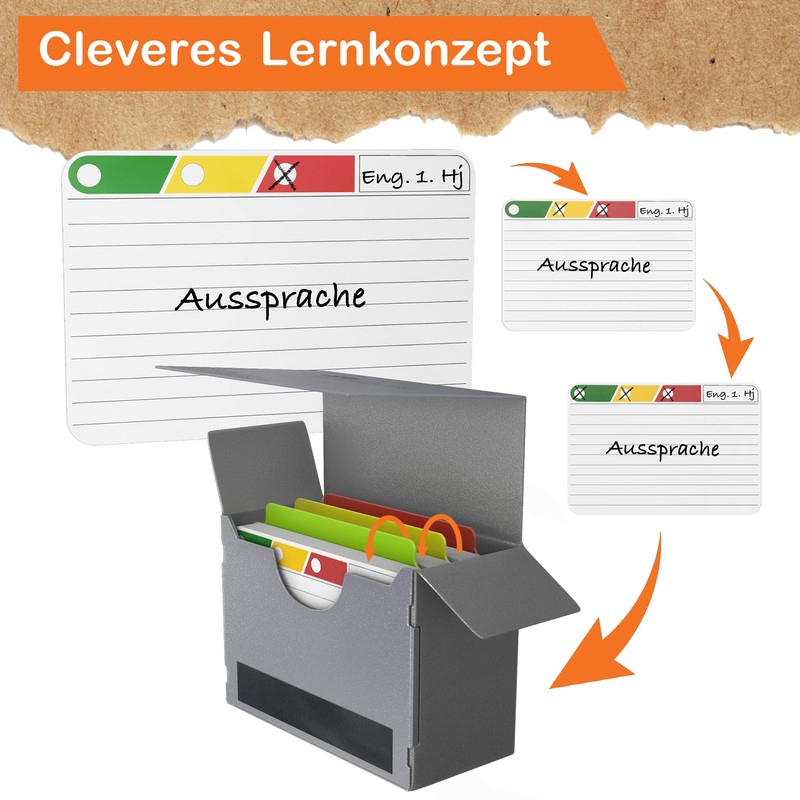 Clever Gadgets The Learning Box, 300 Index Cards with Clever