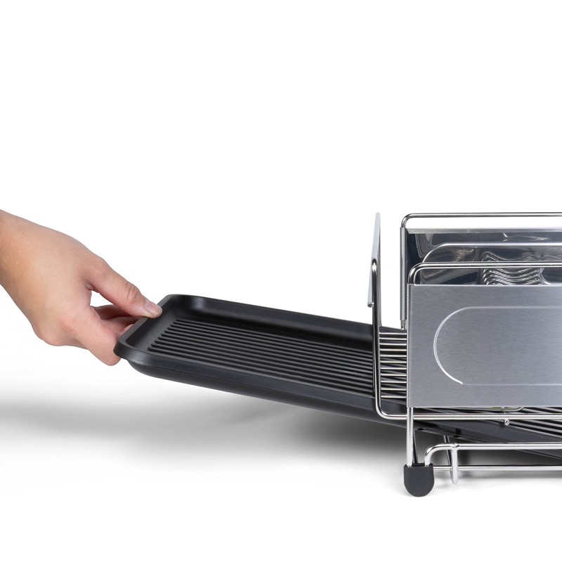 happimess DSH1000A Compact 17.25' Fingerprint-Proof Stainless Steel Dish Drying Rack,