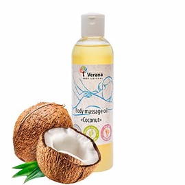 Verana Coconut Massage Oil, Natural Cosmetics Body Oil, All Skin, Rejuvenating and Revitalising Massage (250 ml)