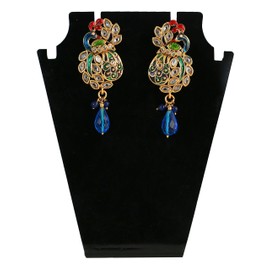 Touchstone Indian Bollywood Traditional Handcrafted Designer Crystal Jewelry Colorful Long Earrings Jhumki in Gold Or White Tone for Women., Rhinestone, No Gemstone
