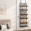 bukfen Over the Door Pantry Organizer, 6-Tier Adjustable Wooden Basket