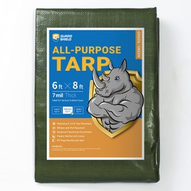 GUARD SHIELD Green Tarp Waterproof 6x8 Feet Medium Duty All Purpose Poly Tarps Cover 7mil