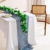 Dusty Blue Cheesecloth Table Runner 35x120 Inch 1 Pack, Boho