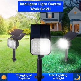 T-SUN 8-Pack Solar Spot Lights Outdoor LED Waterproof Garden Lawn Landscape Path Lamp