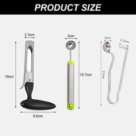 Kirschentkerner Profi, Apfelausstecher, Apfelstecher, Apfelentkerner Entferner mit ABS-Griff, Melonenausstecher aus Edelstahl, Melonenschneider, Oliven Entkerner, Granatapfel Entkerner
