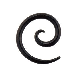 PIERCINGLINE Acrylic Spiral Stretcher | Black | Piercing Ear Expander | Choice of Sizes, Acrylic