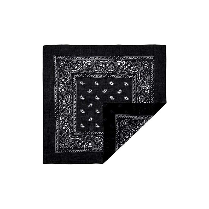 Black Paisley Bandana - Single Piece 22x22