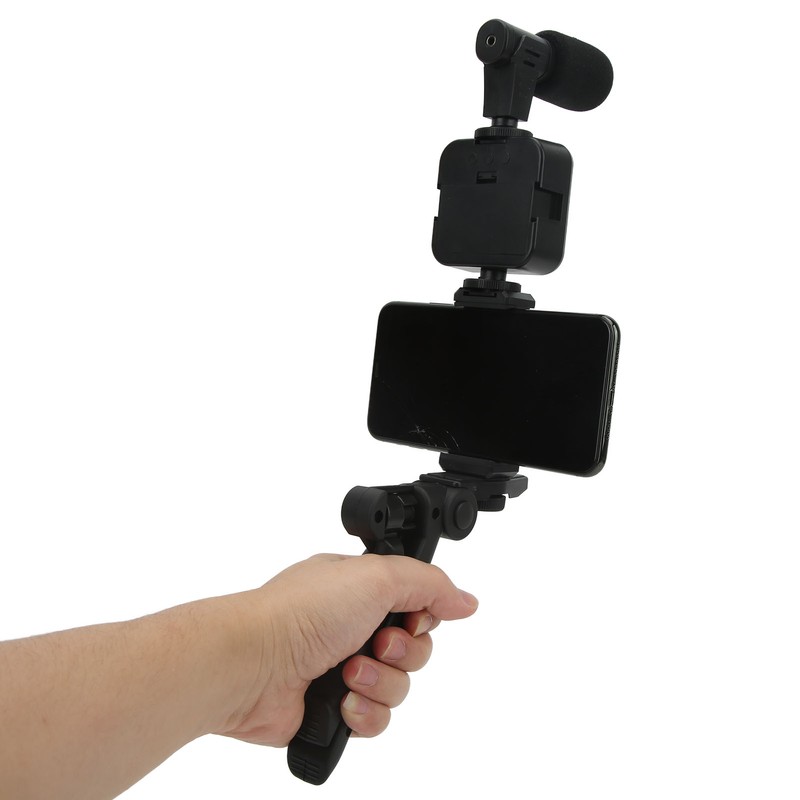 Smartphone Video Kit Tripod Mobile Phone Clip Fill Light Microphone