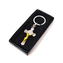 better with friends Jesus Crucifix Keychain Holy Cross Keychain Religious Saint Benedict Catholic for Luck and Protection Catholic Amulet Religious Ornament for Rosary Keys., silver, M
