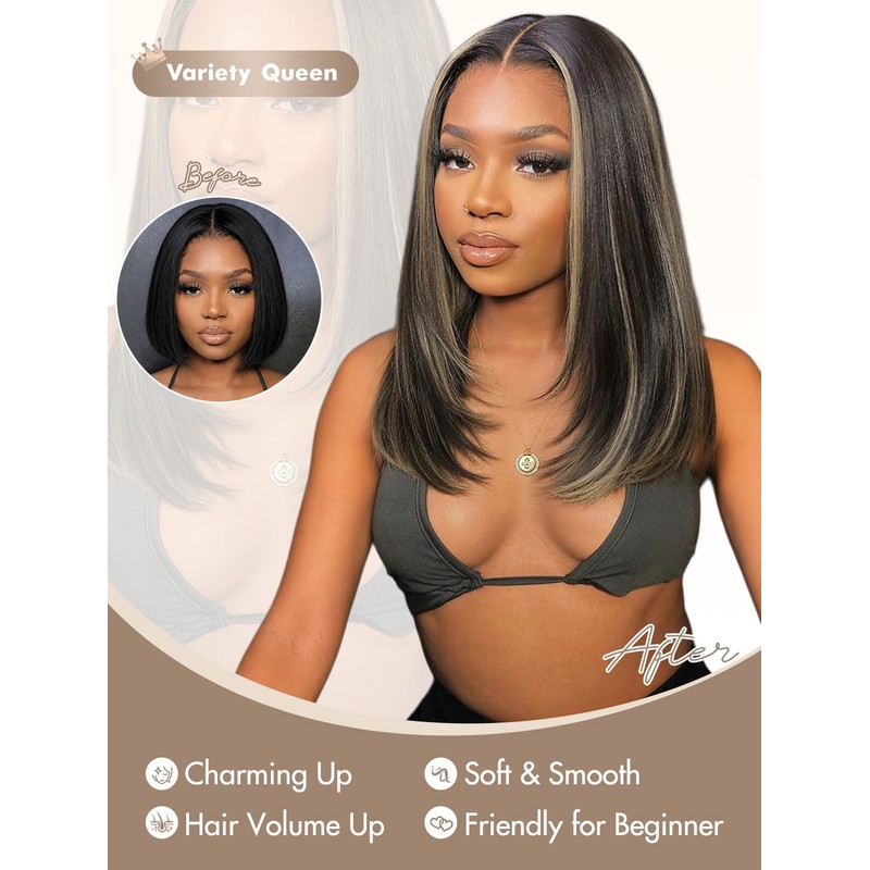 Layered Straight U Part Wig Straight V Part Wig Bob
