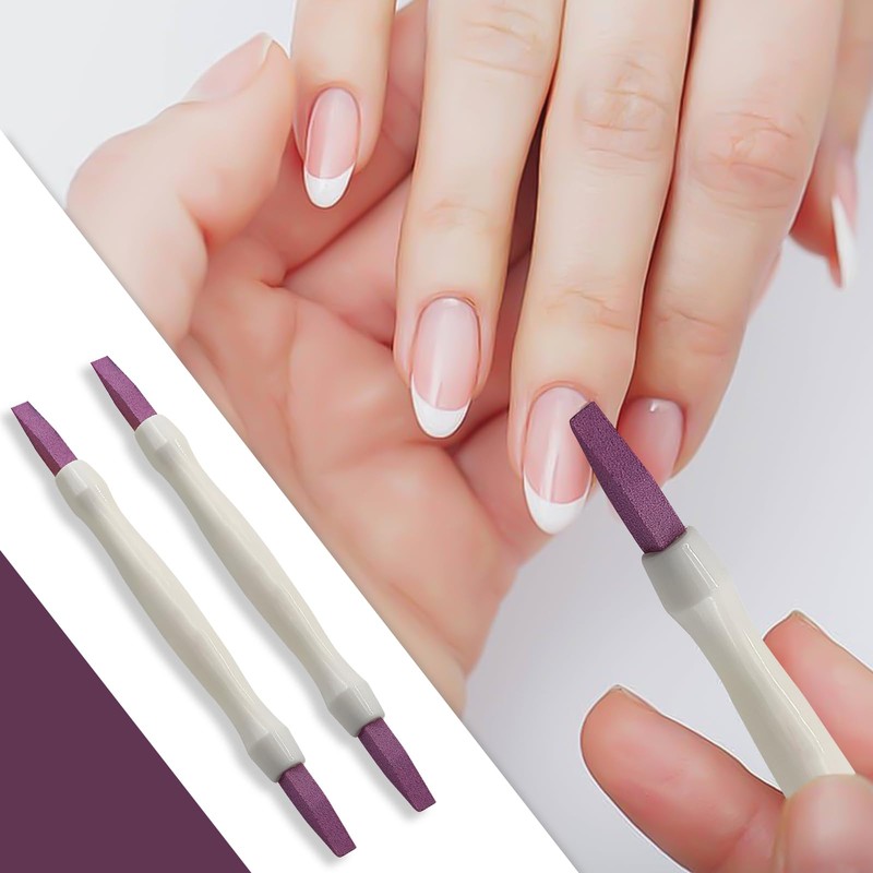 AOVNA 2pcs Pumice Stone Double-Headed Pen Nail File Manicure Tools