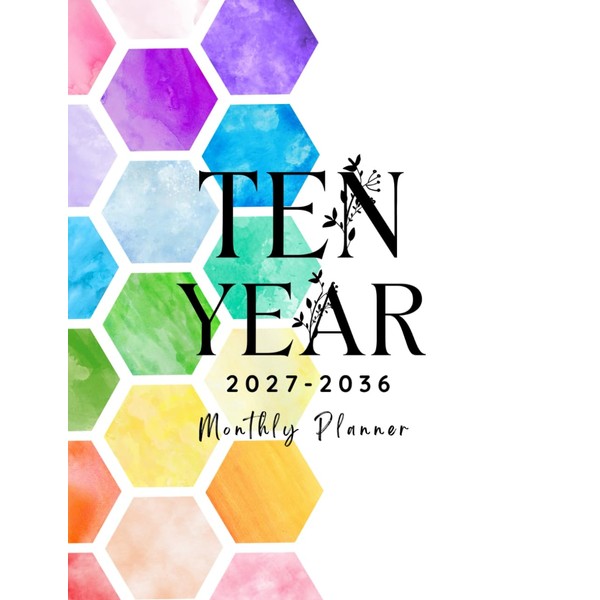 2027-2036 Ten Year Monthly Planner: 10 Year Calendar Organizer Two