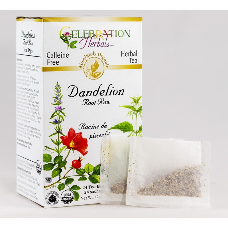 Celebration Herbals - Organic Dandelion Root Raw Tea - Caffeine