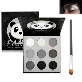 AYNKH Black Smokey Eyeshadow Palette Makeup, Halloween Black Eyeshadow Palette, 9 Colors Black Silver Gray White Highly Pigmented Gothic Makeup Matte Glitter Eyeshadow Palette for Girls and Women